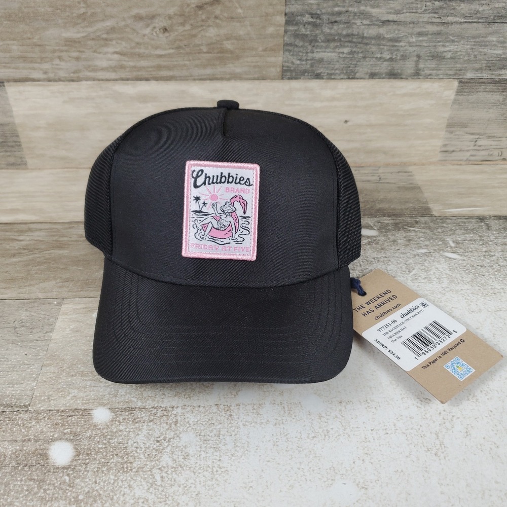 Chubbies The Backstage Trucker Hat Black Snapback Adjustable